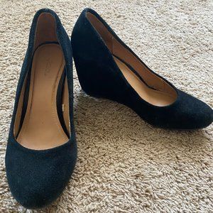 Merona Black Suede Wedge Heel